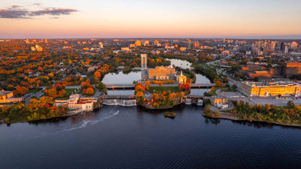 istock Rideau Falls at golden hour 1345319249