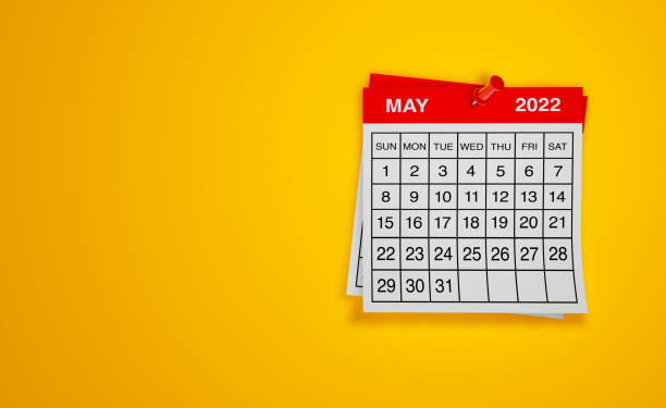 May 2022 calendar on yellow background