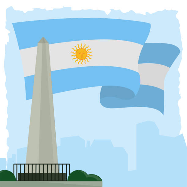 アルゼンチン・オベリスクのランドマーク - obelisco点のイラスト素材／クリップアート素材／マンガ素材／アイコン素材