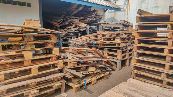 unused wood in the warehouse