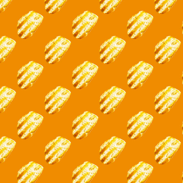 Grill toasted bread Seamless pattern, Food Background