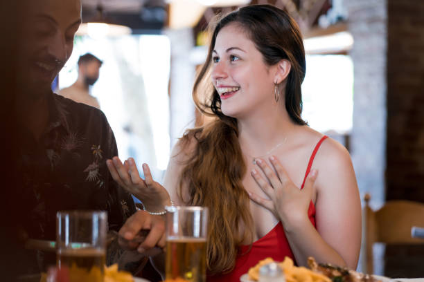 istock Couple having a date at a restaurant. 1345326249