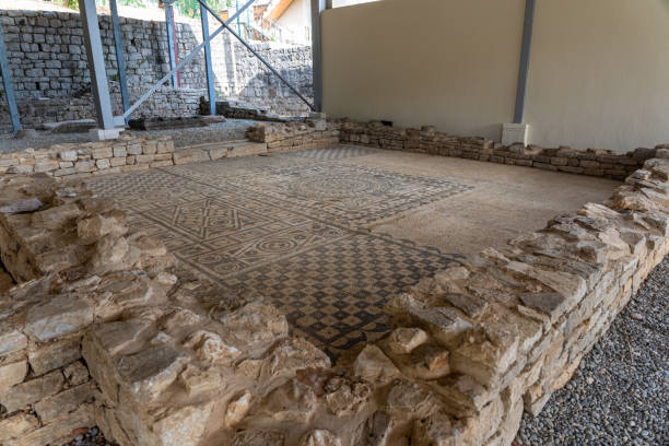 istock Roman mosaics in Risan, Risana, Boca-kotor bay, Montenegro 1345327934