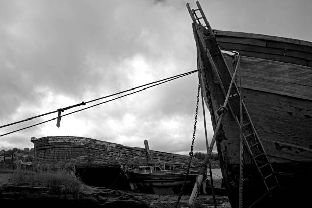 istock Boat Graveyard, Hooe Lake, Plymouth, UK. 1345329636
