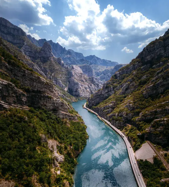 Aerial view of Neretva canyon in Bosnia