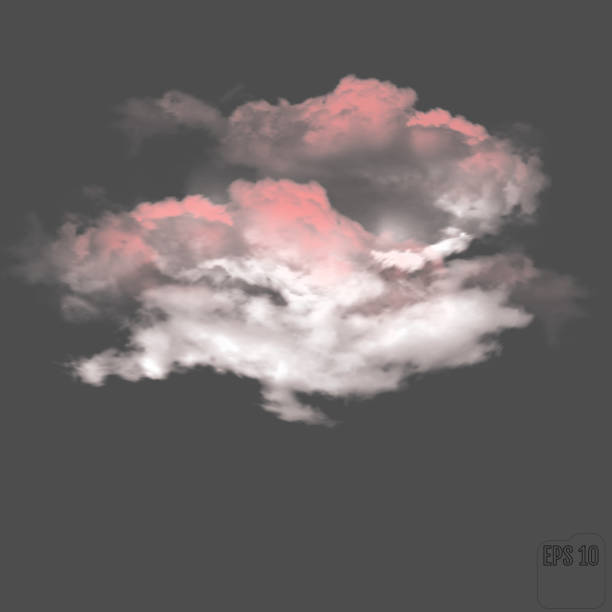 ilustrações de stock, clip art, desenhos animados e ícones de realistic pink fluffy cloud. pink thundercloud - cumulonimbus