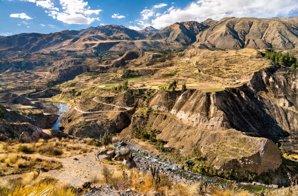 istock The Colca river with its canyon in Peru 1345329971
