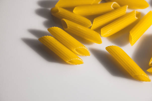 raw Italian pasta close up