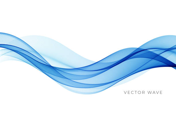 векторные абстрактные красочные плавные волновые линии, изолированные на белом фоне. элемент дизайна для приглашения на свадьбу, поздрави� - swirl blue textile backgrounds stock illustrations