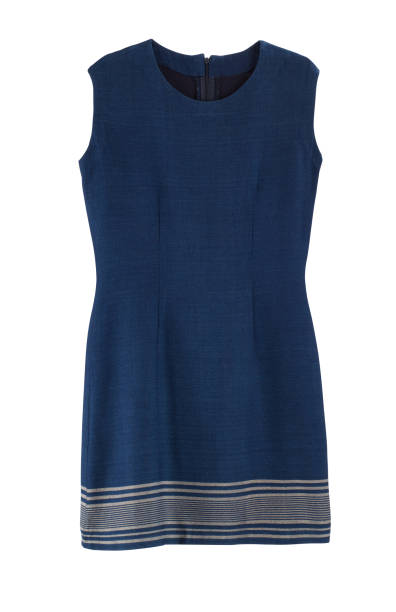 istock Sleeveless navy blue dress with Thai fabric isolated on white 1345330858