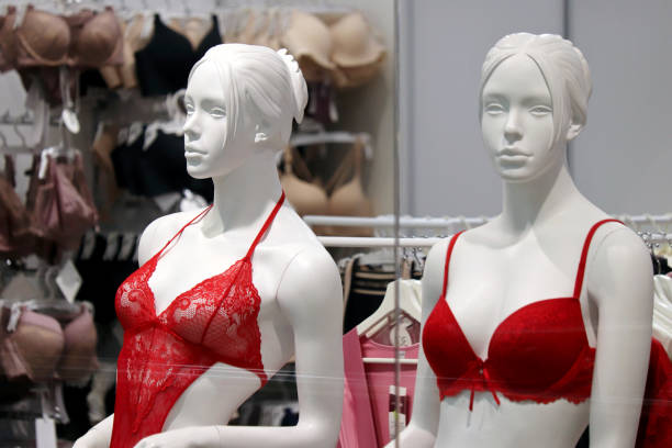 istock Female mannequins in red underwear 1345333490