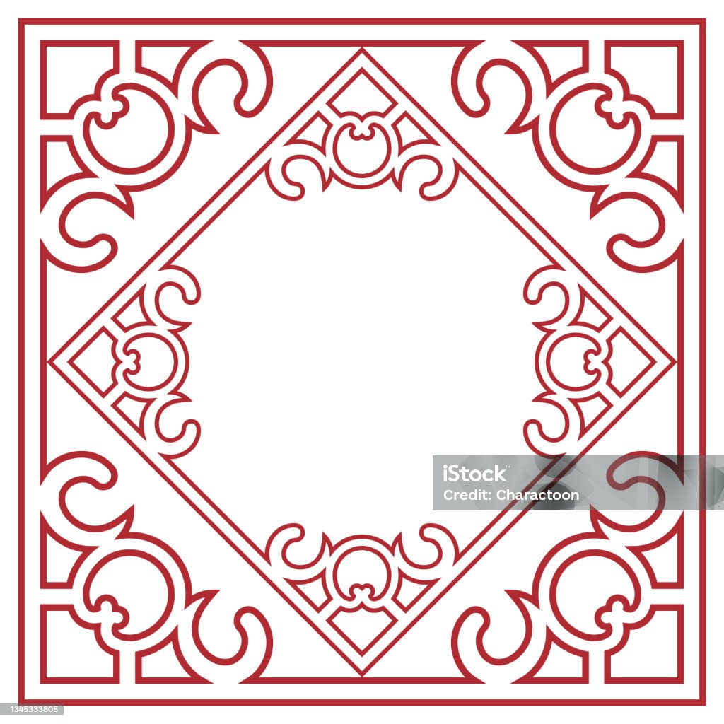 Chinese Frame Pattern Classic Vintage Chinese Frame On Isolated Decorative Floral Pattern ...