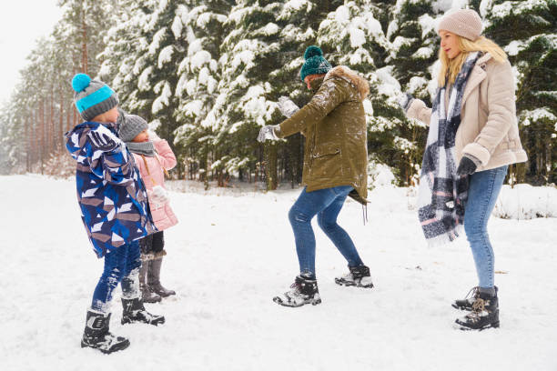 istock Family playing outdoors at winter 1345334024