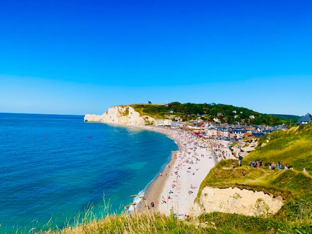 istock View on the beach at Etretat, France 1345334852
