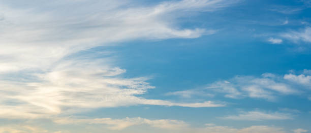 istock Panorama blue sky and white clouds blackground on daytime 1345335349