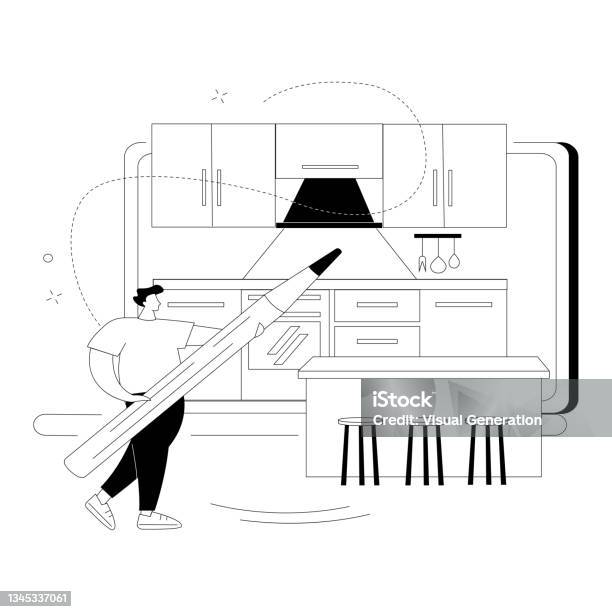 Abstract Kitchen Graphic Custom Made Kitchens Abstract Concept Vector Illustration Stock ...