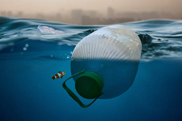 istock Plastic pollution from city to ocean 1345338071