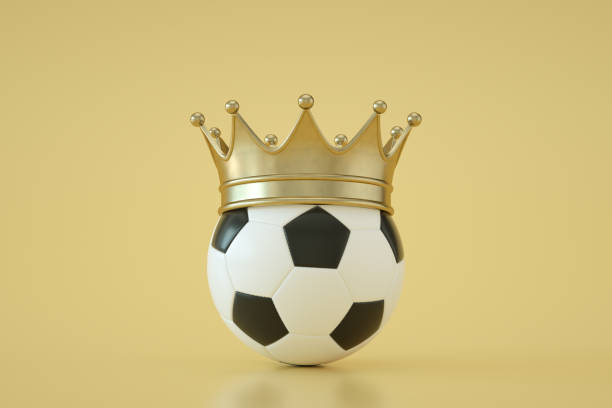 3d Rendering of Soccer Ball with Golden Crown.