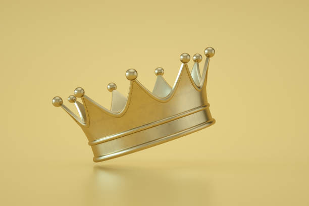 istock Gold Crown, Yellow Background, Success, Victory 1345338704
