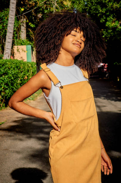 istock Afro Latin girl enjoying nature 1345340372