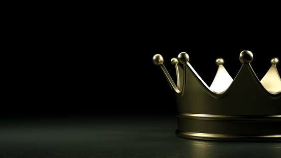 Gold Crown, Black Background, Success, Victory