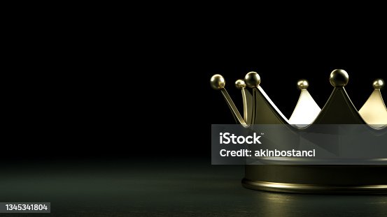 istock Gold Crown, Black Background, Success, Victory 1345341804