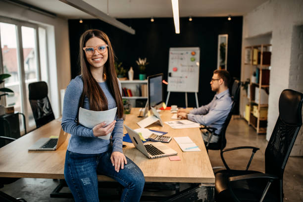 istock Business people in their office are finishing work 1345341855