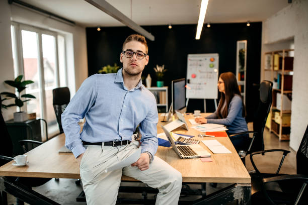 istock Business people in their office are finishing work 1345342999