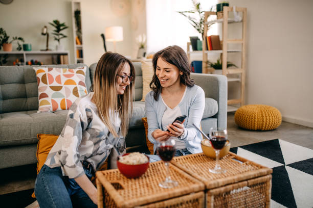 istock Best friends are sitting on the floor 1345345513