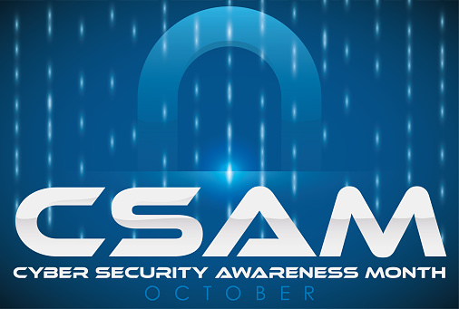 Cyber Rain Code Padlock Under Code Rain Ready For Cyber Security Awareness Month Stock ...