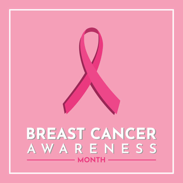 Breast cancer awareness month square background social media post banner International day against Breast Cancer in Square background breast cancer symbol for facebook stock illustrations