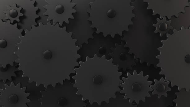 istock Gear mechanism close up. Full frame 1345346374