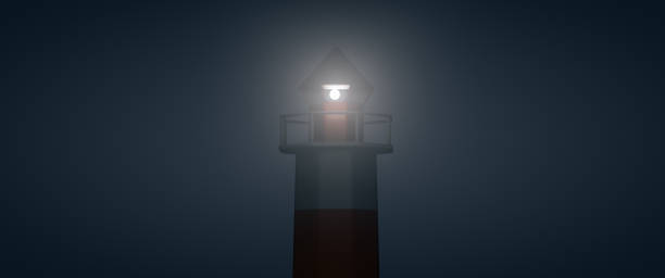 istock Light of the maritime navigation beacon 1345346388