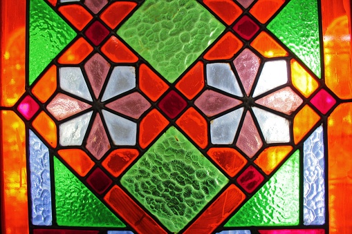 classic patterned window glass