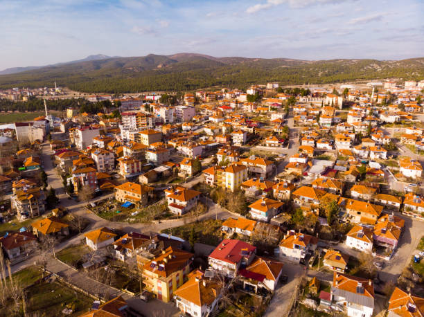 Top view over city Cavdir in sunny day. Turkey