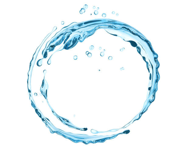 istock Splashing of water abstract background, 3d rendering 1345356850
