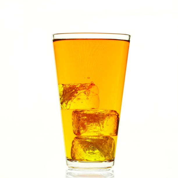 non alcoholic energy drink in big glass with ice