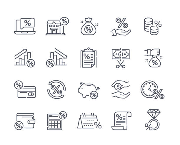 tax icons black and white - taxes stock illustrations