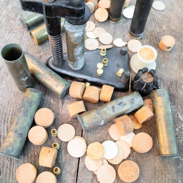 istock cases, wads, primers near reloading press 1345359962