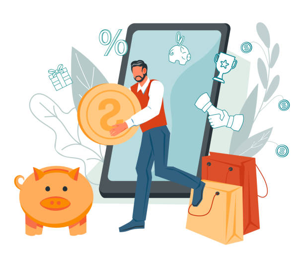 istock Online electronic commerce and online banking, money transaction and savings. 1345360380