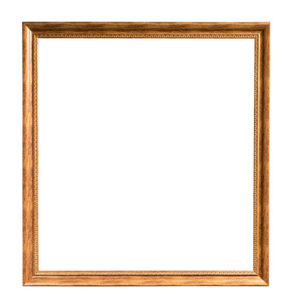 istock classical narrow wooden picture frame cutout 1345362880