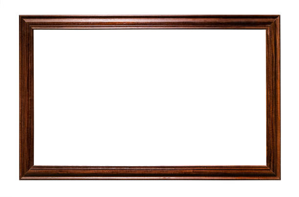 istock horizontal narrow dark brown wooden picture frame 1345362886