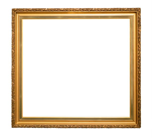 istock classical golden wooden picture frame cutout 1345362891