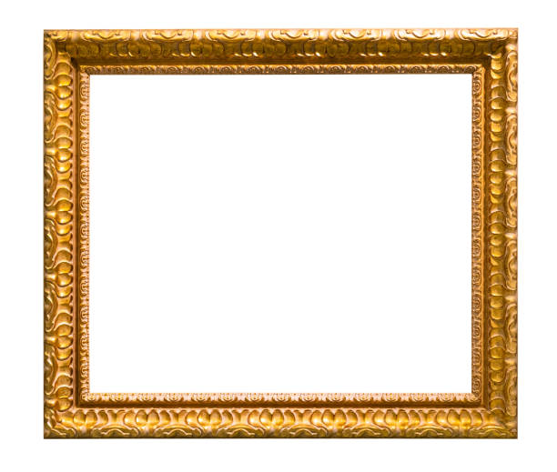 istock horizontal old carved golden picture frame cutout 1345362896