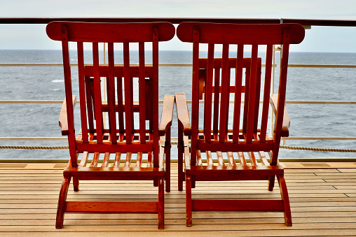 Wooden chairs on a Ship