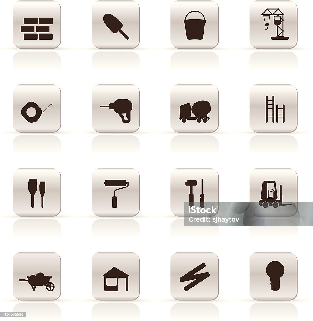 Construction and Building Icon Set Construction and Building Icon Set. Easy To Edit Vector Image. Activity stock vector