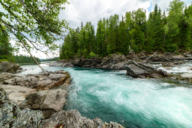 istock Rapid flow of mountain river water 1345366571