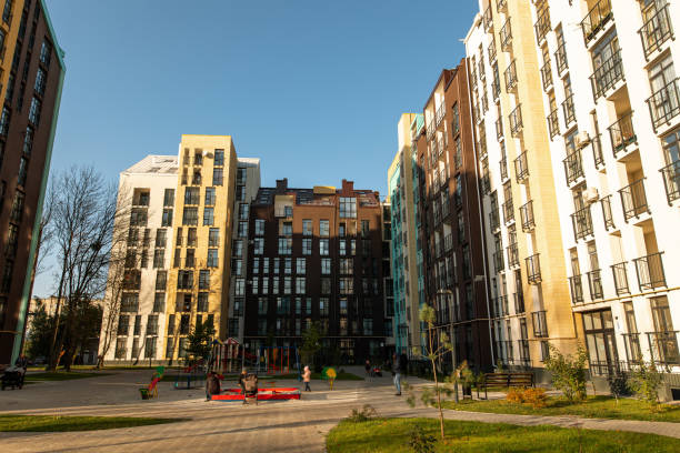 istock Exterior of a modern multi-storey residential buildings 1345367231