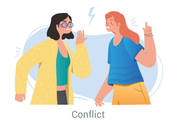 stockillustraties, clipart, cartoons en iconen met conflict between opponents - dierlijk gedrag