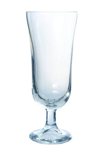 uma taça de vidro vazia, flauta de champanhe isolada no fundo branco - champagne flute wine isolated wineglass - fotografias e filmes do acervo